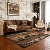 Erosebridal Farmhouse Deer Area Rug 5x7 for Living Room Camo Woodland Hunting Rugs for Bedroom Rustic Cabin Carpet Non Slip Wildlife Animal