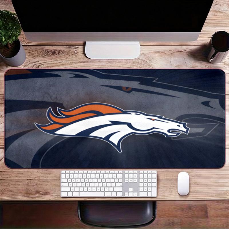 Denver Broncos Large Gaming Mouse Pad with Stitched Edges Non-Slip Rubber Base Waterproof Desk Mat for Office and Home