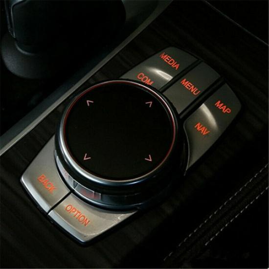Matte Silver ABS Car Console Media Button Sticker For BMW 5 G30 17 18 20 21 22