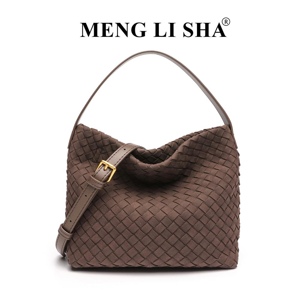 Hand-woven bag simple and versatile shoulder messenger tote bag commuter bucket bag women