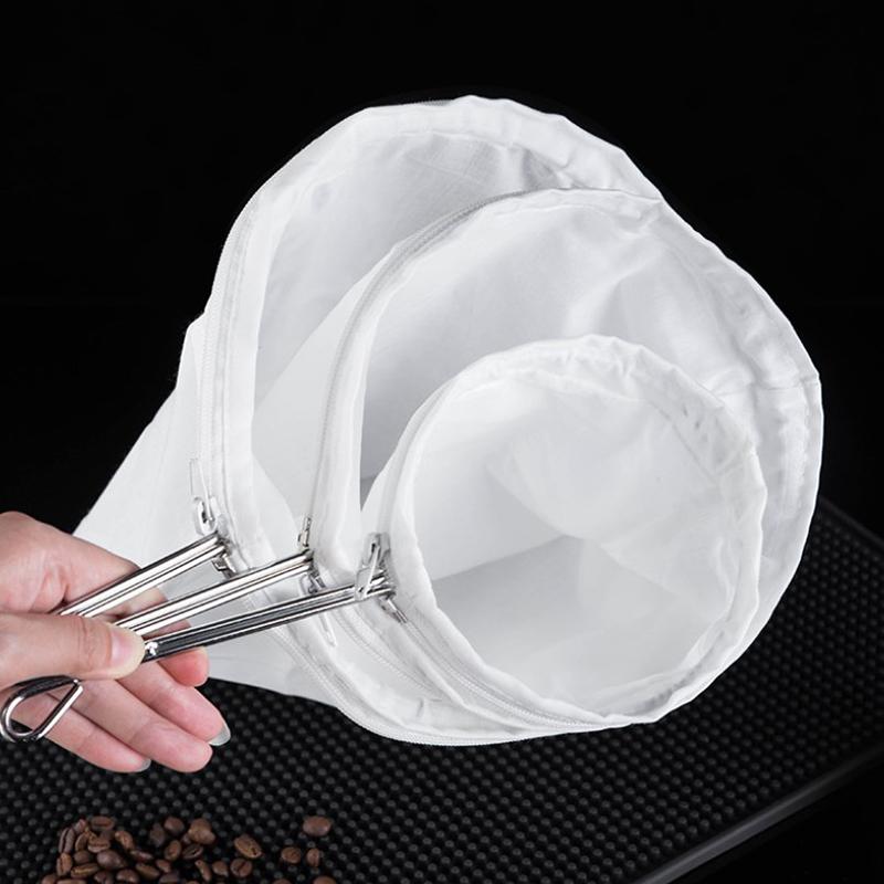 Wiederverwendbarer Stoff-Netzfilter Nussmilchbeutel Sieb Abtropfsieb Für Sojasaft Kräutertee Cold Brew Tropfkaffee Filter Küchenwerkzeug