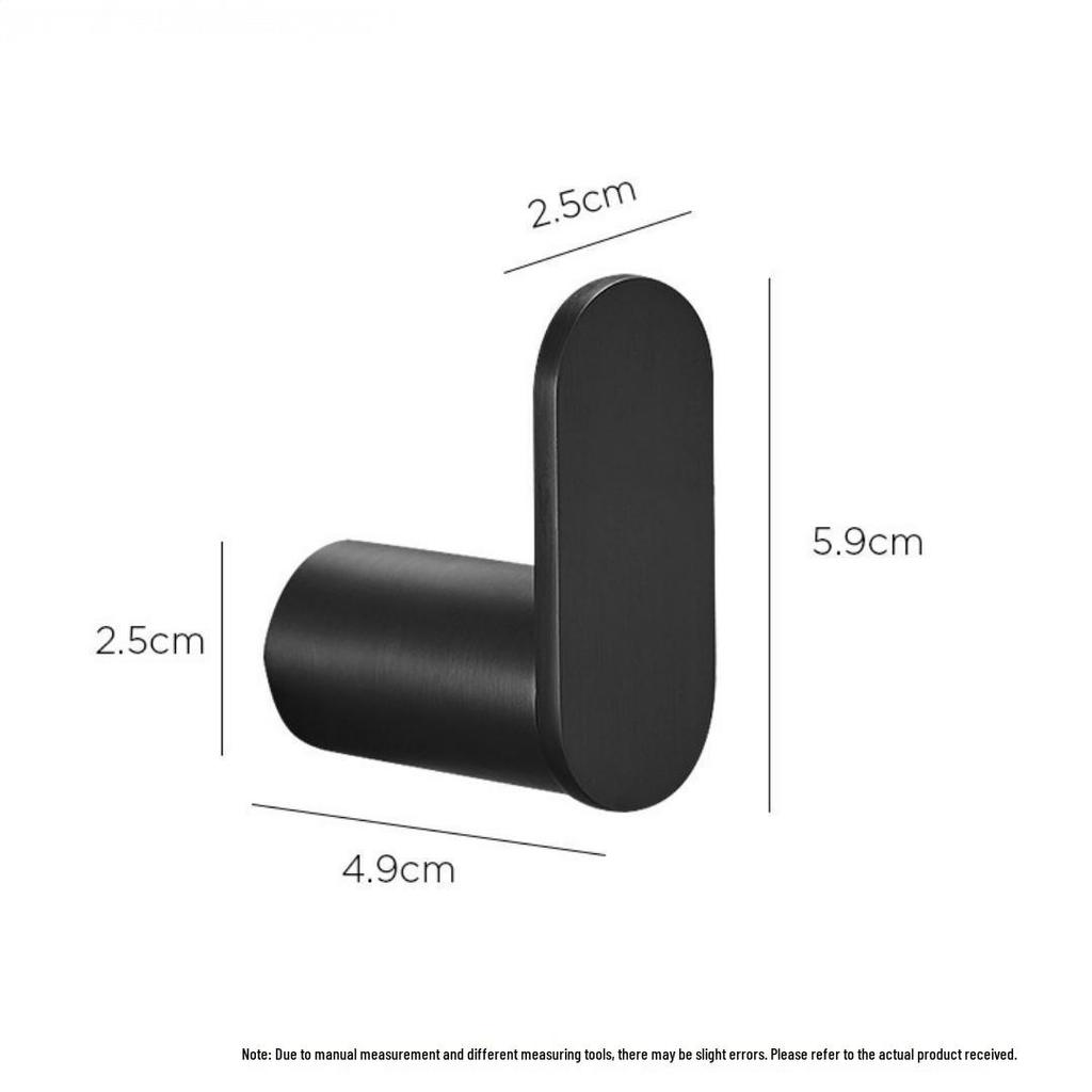 Black 304 Stainless Steel No-Drill Coat & Hat Hook for Bathroom or Entrance