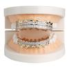 Hip Hop Copper TeethGrillz Set Micro Paved Cubic Zircon Mens Top&Bottom Grills Set With Extra Silicone