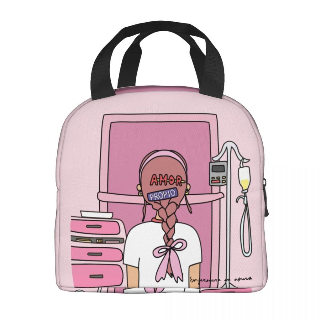 Custom Enfermera En Apuros Doctor Nurse Medicine Insulated Lunch Tote Bag for Women Resuable Cooler Thermal Bento Box Children