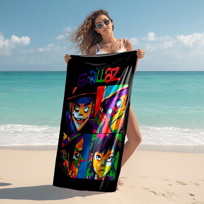 Proof Beach Towel with Gorillaz Band Pattern - Soft,absorbent,quick-drying,machine Washable - Perfect for Swimming,camping,bathing