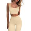 Women's Workout Set 2-piece Set Seamless Short Vest High Waist Shorts Yoga Clothing