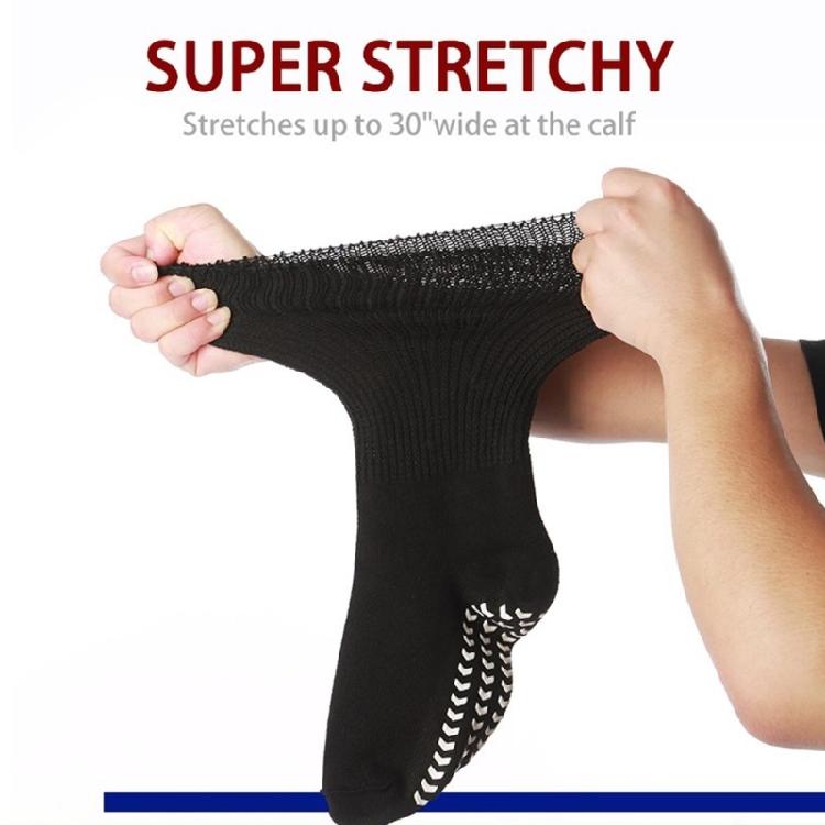 Extra breite Socken ohne Bündchen für Lymphödeme, bariatrische, diabetische Kniestrümpfe für geschwollene Ödeme, Gipsfüße, Gehen