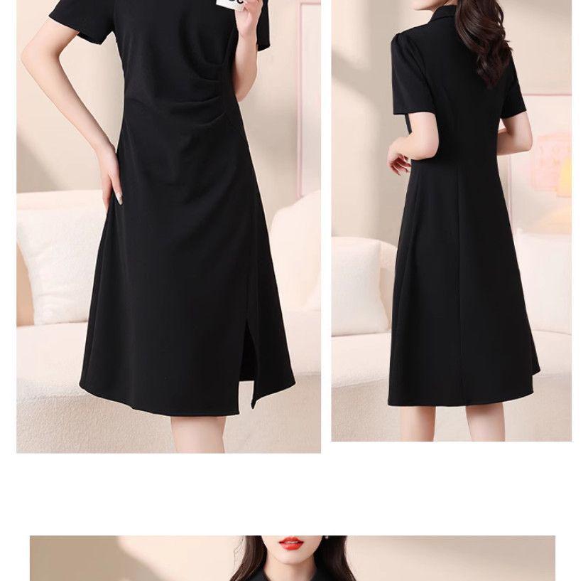 Plus Size Summer Women's Casual Irregular Polo Dress - Mid-Length Slimming Style