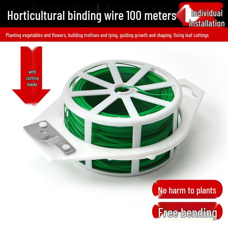 Green Plant Tie Wire for Gardening - Secure Flowers, Roses, and Vegetables