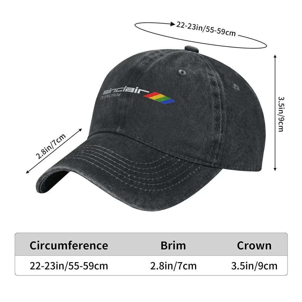 Ležérní baseballová čepice Sinclair ZX Spectrum Unisex Opotřebovaný džínový Praná sluneční čepice Venkovní aktivity Nastavitelný střih Čepice