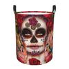 Mexican Catrina Girl Day Of The Dead Sugar Skull Dirty Laundry Baskets Foldable Clothes Sundries Basket For Home Children's