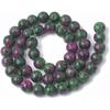 DanLingJewelry Approx 100Pcs Natural Ruby In Zoisite Beads 8mm Gemstone Round Beads for Jewelry Making