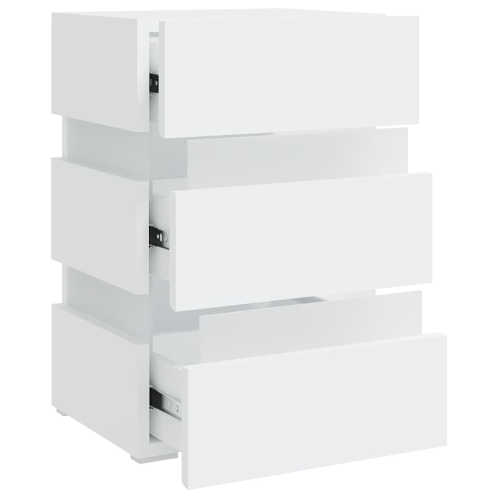 LED Nightstand White 45 x 35 x 67 cm Particleboard
