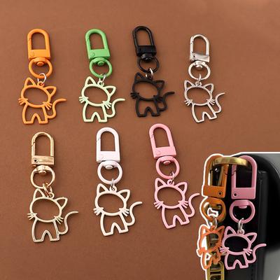 1 Stück Karabinerverschluss Schlüsselanhänger Markierer Legierung Kreativität Katze Schlüsselanhänger Dekoration DIY Geschenk Anhänger Design Party