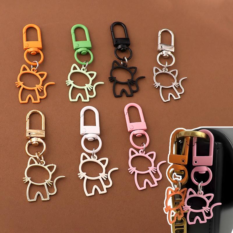 1PC Lobster Buckle Keychain Marker Alloy Creativity Cat Keychain Decoration DIY Gift Pendant Design Party