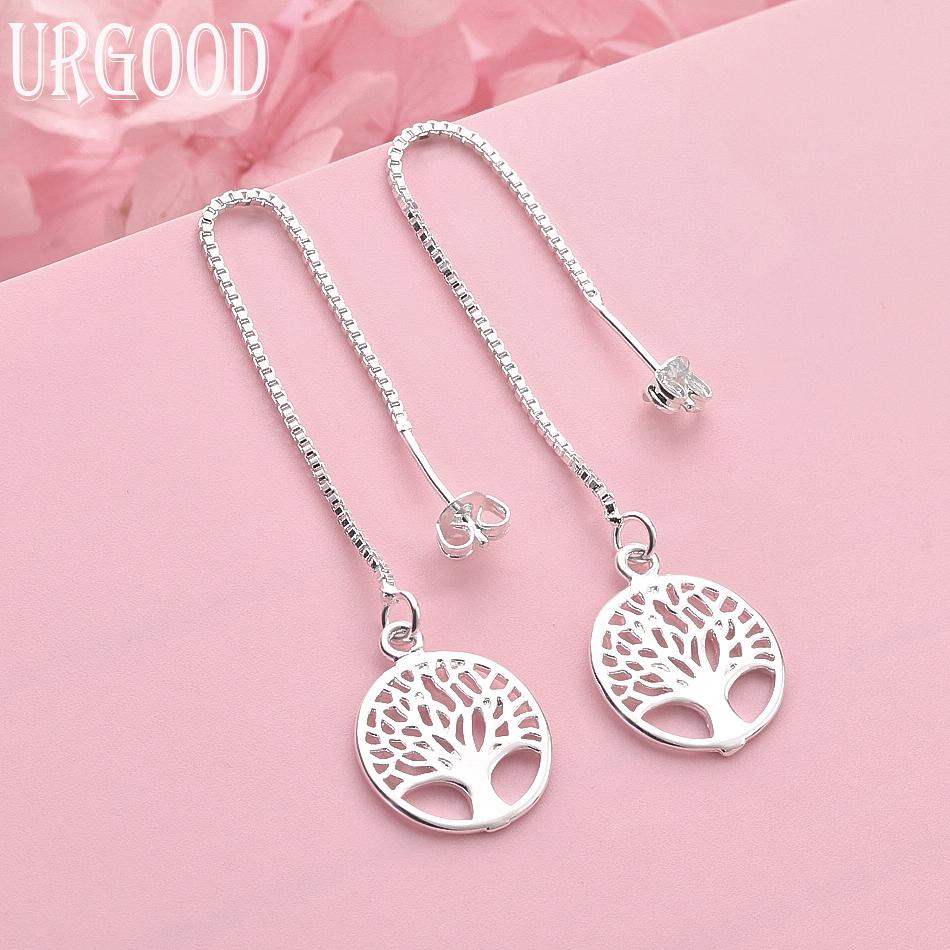 

Серьги-подвески из стерлингового серебра 925 пробы с круглыми подвесками и цепочкой-сеткой для свадебной ювелирии