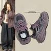 Amerykańskie retro fioletowe buty typu "dad shoes" wiosna i lato nowe małe podwyższenie obcasa codzienne sportowe buty typu "dad shoes"