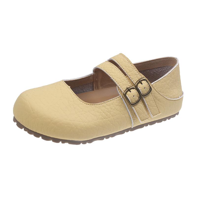 Leather Mary Jane shoes with soft soles are not tired women's shoes, new summer matching skirts, shallow mouth flat-soled single shoes