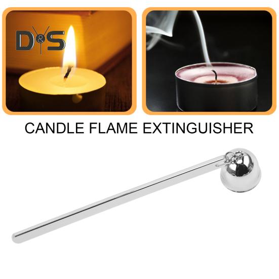 Klokkelysslukker med langt håndtak i polert rustfritt stål Telys stearinlys Veke Flamme Snuffer Sette ut stearinstopper Stearintilbehør