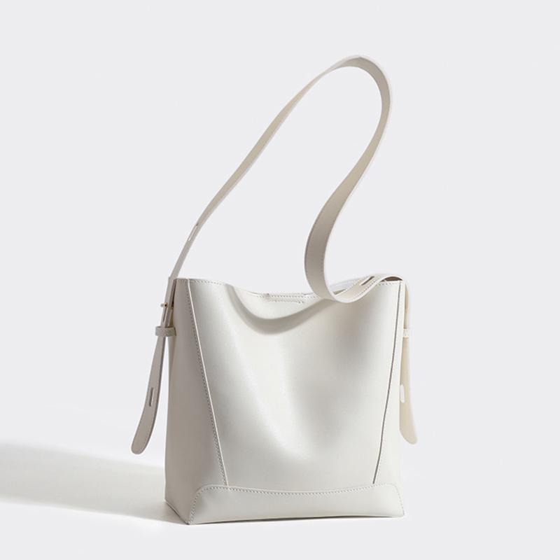 Women's Bucket PU Leather Shoulder Bags Large Capacity Brand Crossbody Bag Solid Color Totes Handbag Designer Ladies Messenger Bag