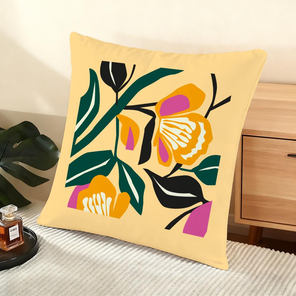 Fashion Flower Cushion Cover Soft Short Plush Pillow Cover Smooth Cozy Texture Aesthetic Cushion Case Home Decor