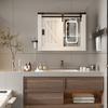 With Sliding Door 3-color Light Adjustment, Anti-fog LED Mirror Cabinet Farmhouse Bathroom Mirror Cabinet for Bathroom Bedroom