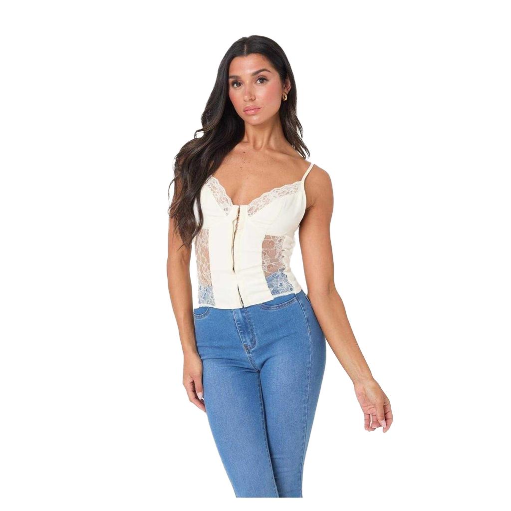 I Saw It First Womens/Ladies Lace Corset Top