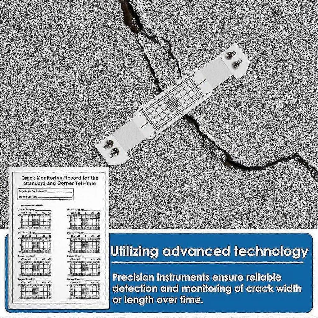 2025 Latest Model  3 Pcs Crack Monitoring Record, Acrylic Corner Tell-Tale