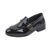 Zapatos de Cuero para Niños Moda Estudiantes Actuación Formal Mocasines para Niños Planos Negros Niños Casual Uniforme Escolar Zapatos de Tacón Bajo