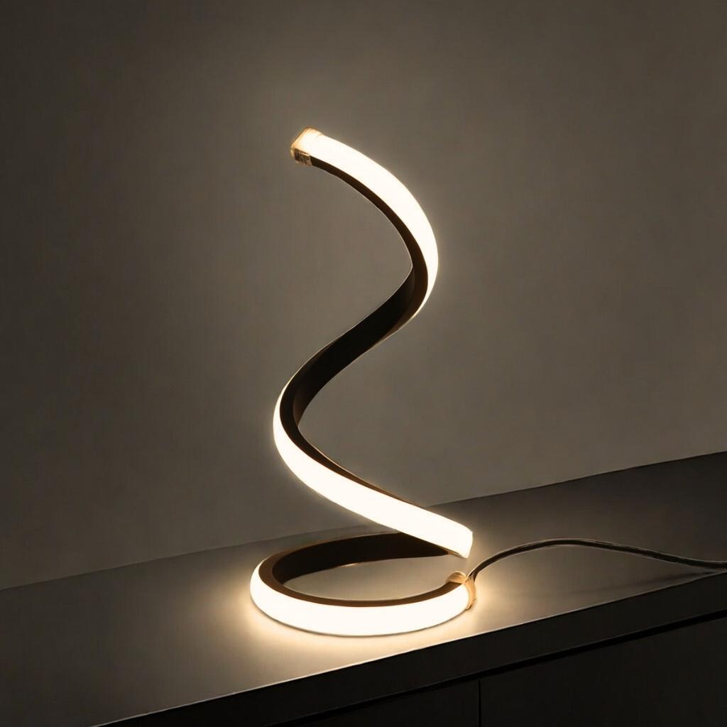 1Pc LED Spiral Table Lamp Modern Three Speed Dimming USB Power Button Switch Bedroom Decorative Table Lamp