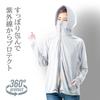 Alphax Rash Guard UV Protection Cooling Touch UV Protect Hoodie Shine Ice Blue M Size Women's