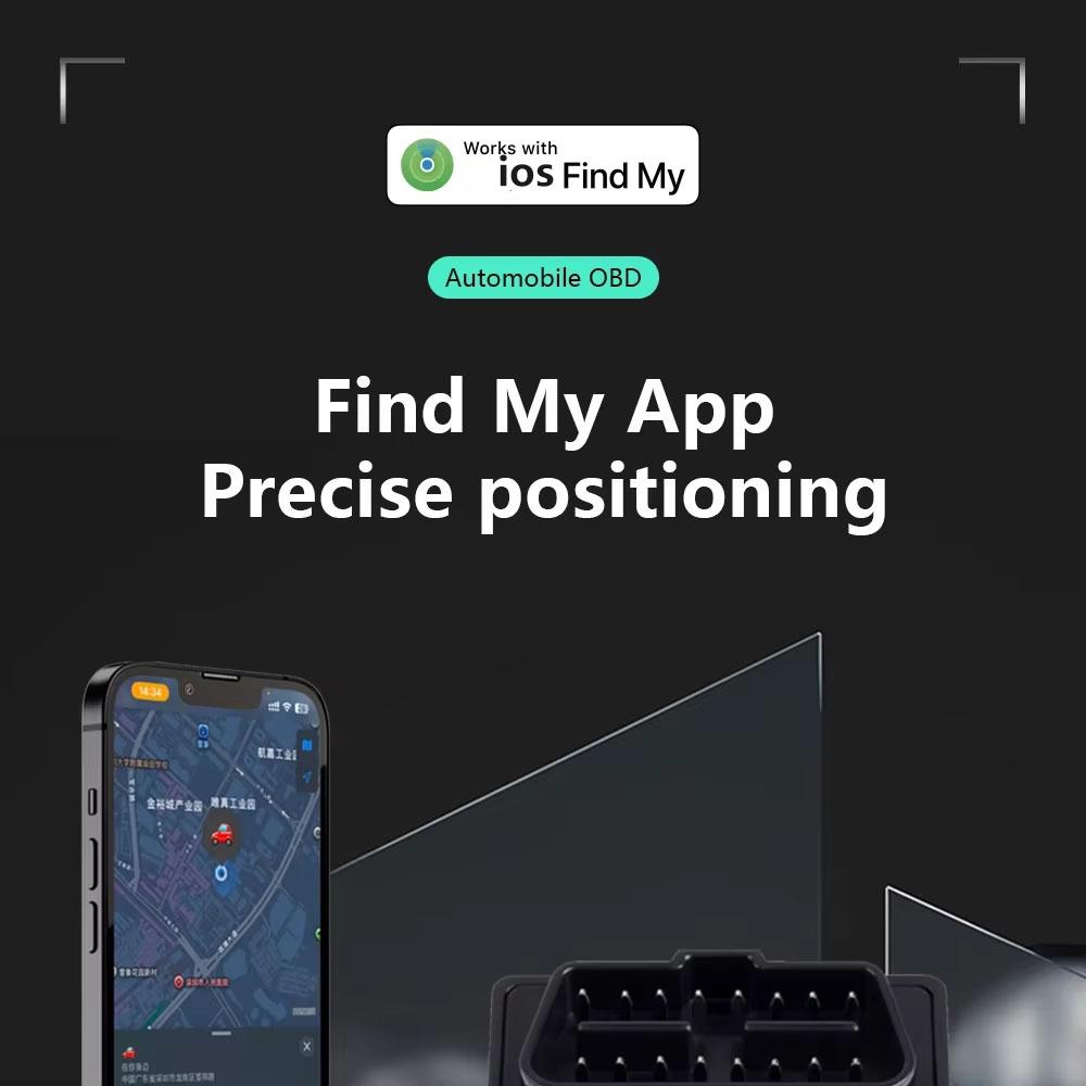 Car OBD GPS Tracker for IOS Find My App Anti Loss Device Real Time Location GPS Locator Plug in Version With Find My App Lifetime System