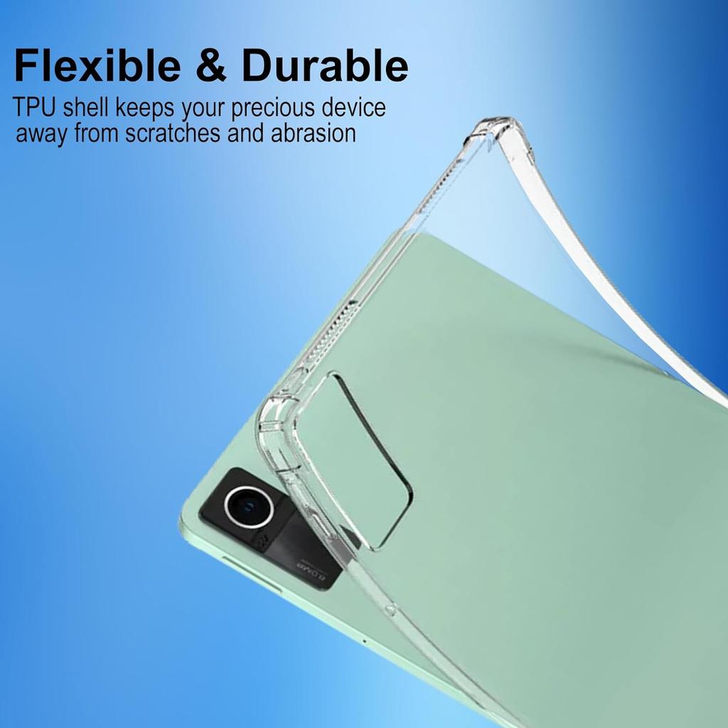 For Xiaomi Redmi Pad SE TPU Case Anti-drop Cover+2Pcs Tempered Glass Tablet Screen Film