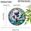 Acrylic Purple Thistle Flower Suncatcher Stained Glass Effect Window Hanging Ornament Flower Lover Gifts