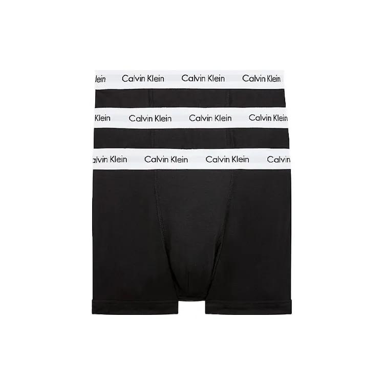 CALVIN KLEIN Men s Cotton Elastic Mid-rise Boxer Briefs, 3 Pieces Pack, Black M чёрный