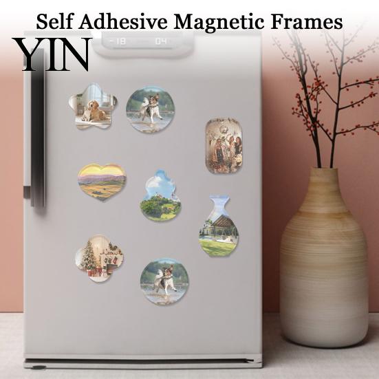 Magnet Making Kit 10Pcs DIY Fridge Kit, Clear Acrylic Magnetic Photo Frame Magnets Set, Custom Picture for Crafts, Kitchen, Classroom Frames