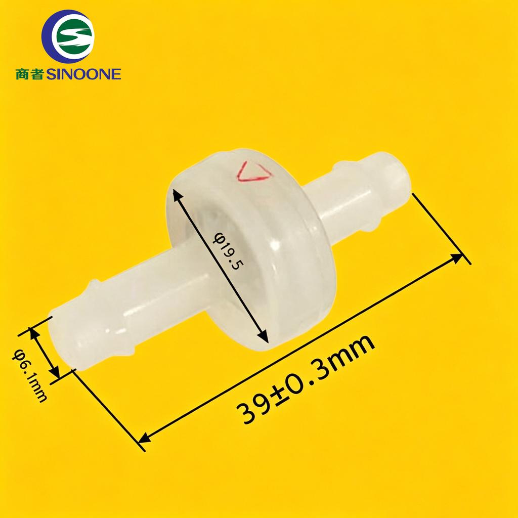 Leak-proof1/4" PVDF Body Ozone FKM Diaphragm Check Valve One-way Sealing for Strong Oxidative and Corrosive Pipelines