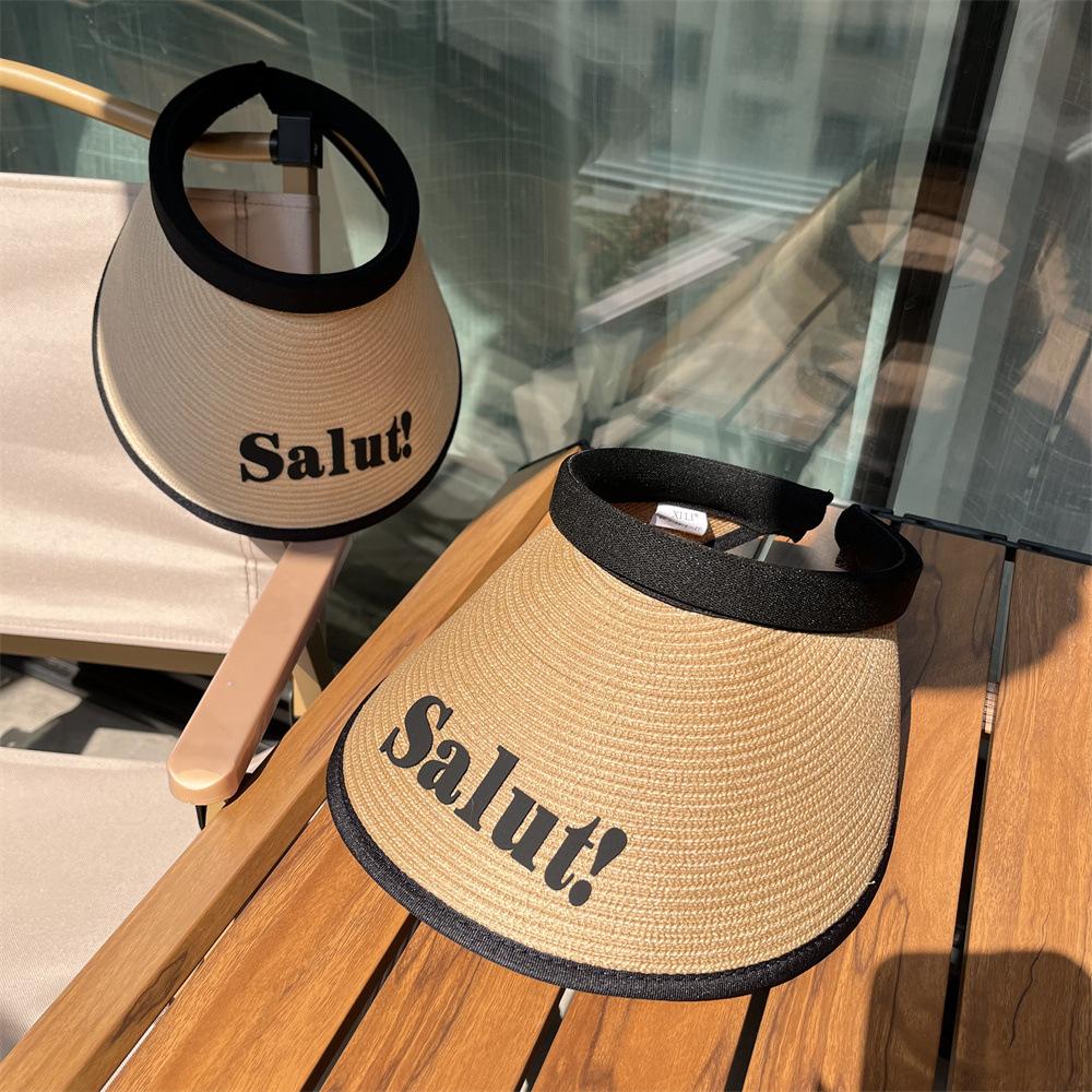 

Простая трехмерная буква утиный язык шляпа без верха летняя дорожная защита от УФ лучей солнцезащитный козырек соломенная шляпа защита от солнца шляпа без верха Adult (55-58cm) верблюд