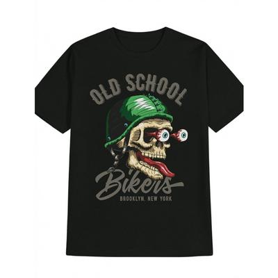 Ευρωπαϊκά μεγέθη Ανδρικό Casual T-shirt με Στρογγυλή Λαιμόκοψη, Ανδρικό Τοπ με Τυπωτό Σχέδιο, Ανδρικό Δώρο
