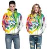 Vibrant Skull Print Digital Pullover Hoodie For Men Comfortable Loose Fit