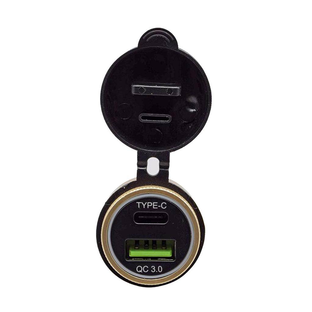Motorcycle USB Phone Charger Type-C+QC3.0 Fast Charging Adapter Power Plug for Motorbikes