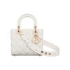 DIOR Lady Dior Lambskin Handbag, Shoulder Bag, Crossbody Bag, Handbag Small Women's Latte White M0538ONGE-M030