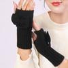Bow Knitted Gloves Cycling Gloves Half Finger Gloves Fashion Twists Gloves  Autumn