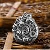 Sterling Silver Dragon Zodiac Peace Pendant: Dragon & Tiger Design with Hand-Woven Silk - Chinese Trend Pure Silver Jewelry