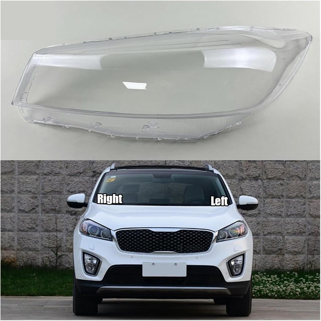 Compatible for Kia Sorento 2015 2016 2017 Front Headlamp Cover Transparent Mask Lamp Shade Headlight Shell Lens Auto Replacement Parts(2PCS left and