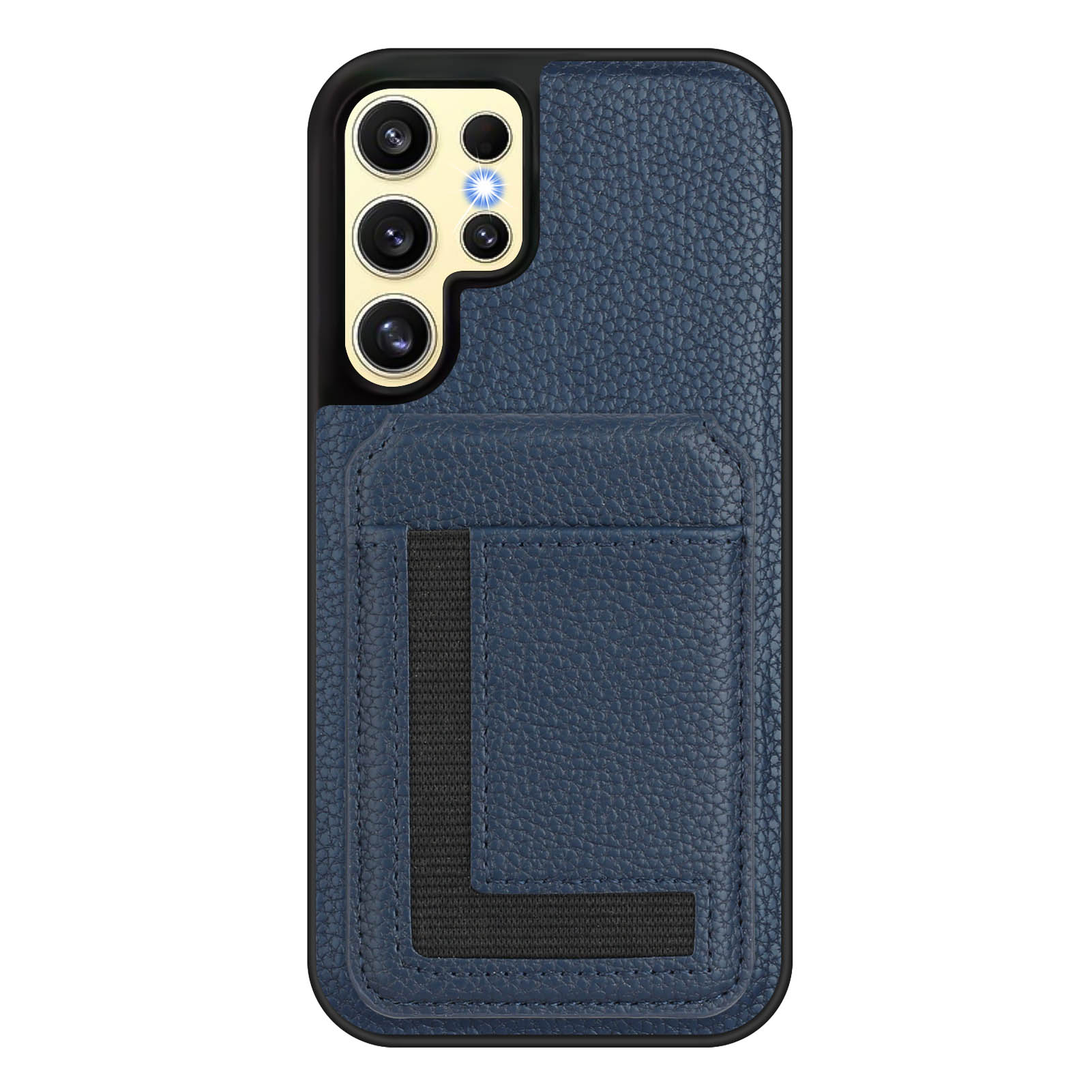 

For Samsung Galaxy S24 Ultra CX01 Magnetic Case TPU+PU Leather Phone Back Cover with Detachable Card Holder Dark Blue