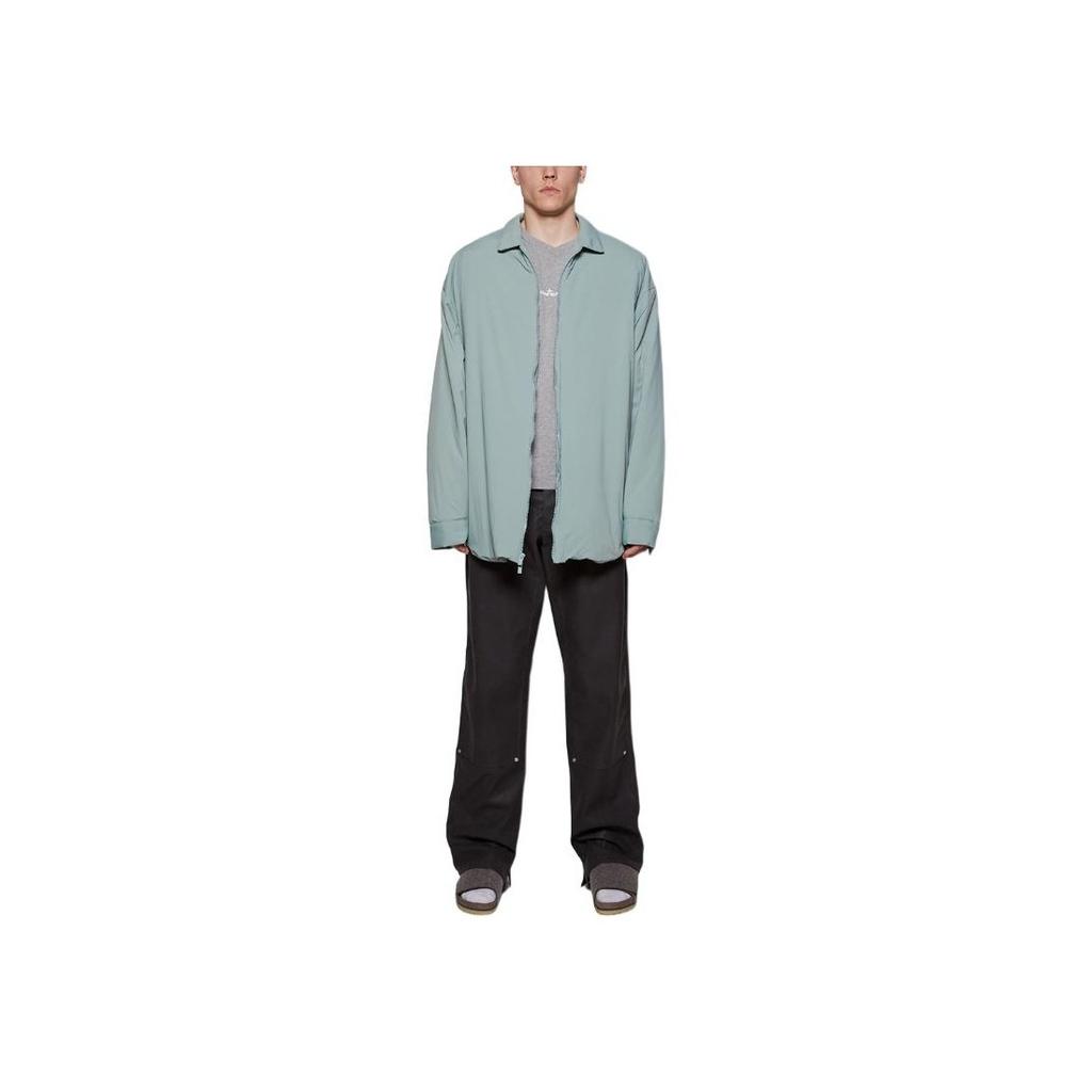 Fear of God Essentials Filled Nylon Shirt Jacket Sycamore Men Outerwear Green 202BT224041F