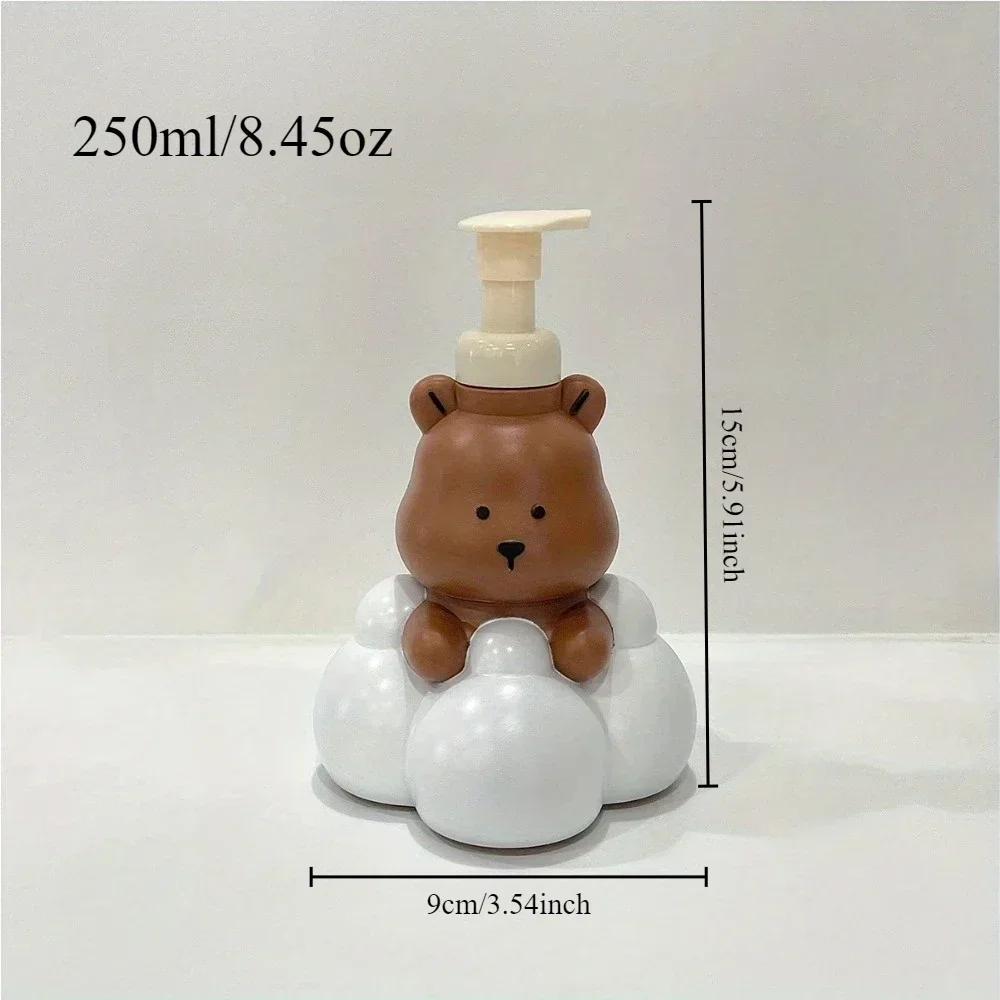 1PC Cartoon Bear Lathering Bottle Press Spray Bottle Bathroom Hand Sanitizer Shampoo Pump Bottle Portable Soap Dispenser