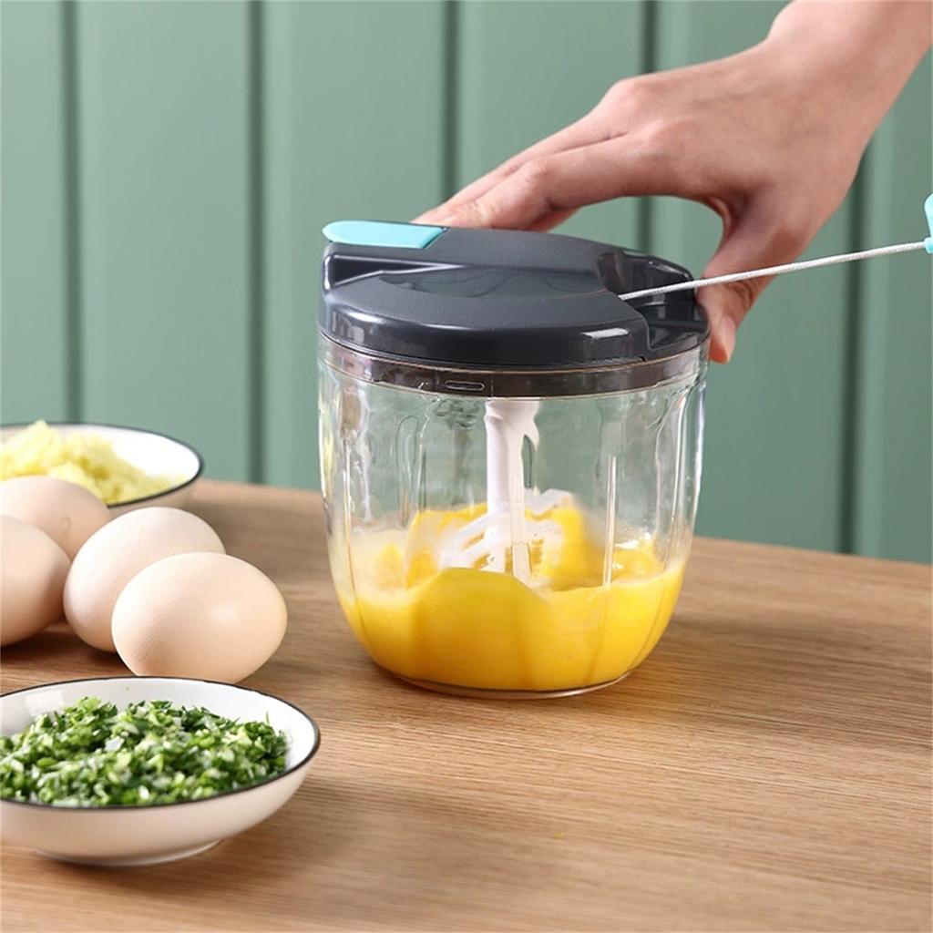 Manual Food Processor Vegetable Chopper, Portable Hand Pull String Garlic Mincer Onions Cutter For Veggies, Gingers, Fruit, Herbs, Etc