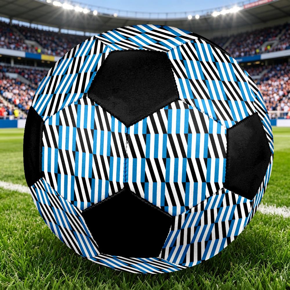 1pc Blue Black Durable Soccer Ball/Football, Size 5, Perfect for Training, Entertainment And Competition,Gift Yy26060658